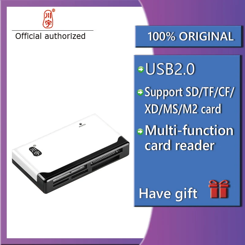 

Kawau USB 2.0 Multi-card Reader for multiple systems Max Support 128GB Card with Multi-card Slot Memory Card Reader