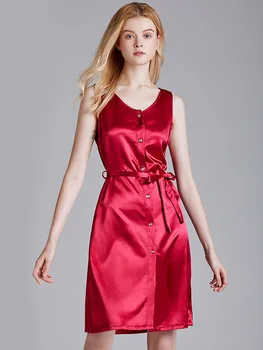 

New Pajamas Women's Summer Silk Cardigan Large Size Sleeveless Thin 2020 Home Wear Nightgowns Pleasantly Lace Sexy Underwear