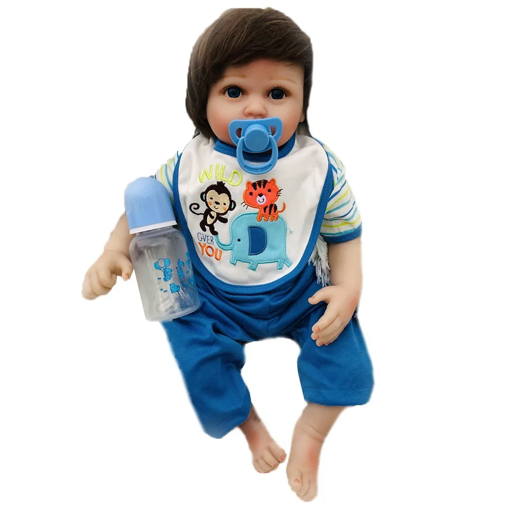 20 Дюймов 48-50 см Bebe Кукла реборн Мягкий Силиконовый мальчик девочка игрушка преждевременное реборн кукла подарок для синей одежды