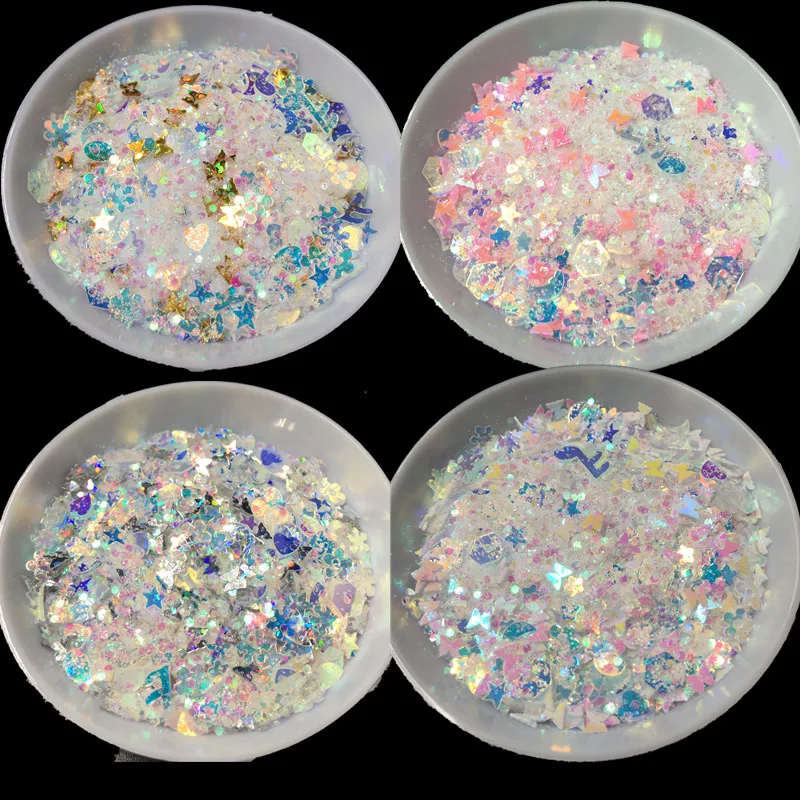 10g/Bag Mixed Magic Flash Sequin Fairy Butterfly Moon Star Powder Sequins For Jewelry Making Resin Mold Filler