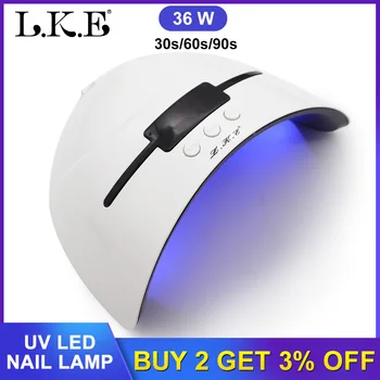 

LKE Shells Style 36W UV LED Lamp Nail SUN Light Nail Dryer Led Lamp For Nail All Gel Polish Curing Power Lampara Nail Art Tools