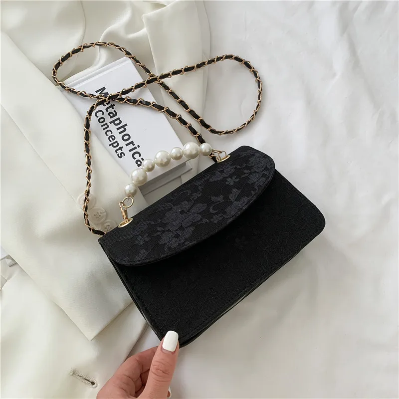 

MONNET CAUTHY New Arrival Bags for Women Lace Sweet Fashion Crossbody Bag Solid Color White Black Apricot Chic Style Chain Bags