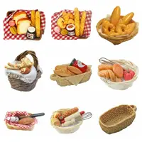 Mini Food For Doll 1 :6 /1: 12 Dollhouse Miniature Bread Basket Simulation Food Model Toys DollHouse Decor Scale Miniatures 1