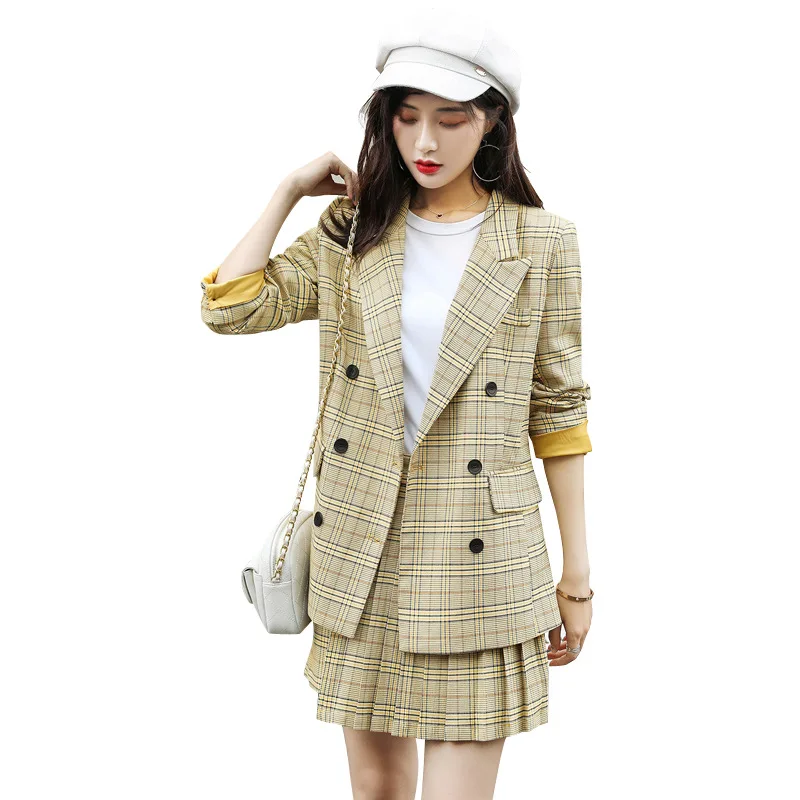 

Suit Dress Outfit Autumn Clothing 2019 Autumn Women's Pleated Skirt Online Celebrity Small Suit WOMEN'S Suit Two-Piece Set Weste