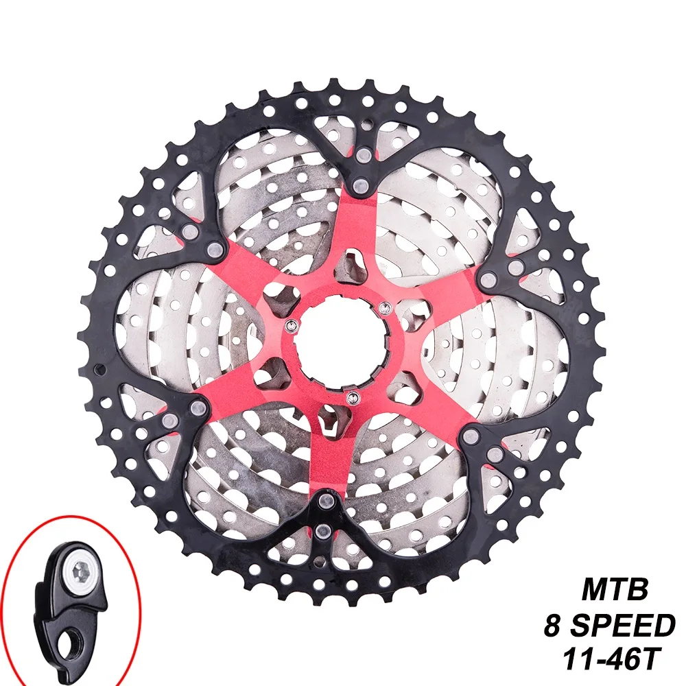 8 скоростей 11-46T MTB кассета s горный велосипед стальной свободный широкий