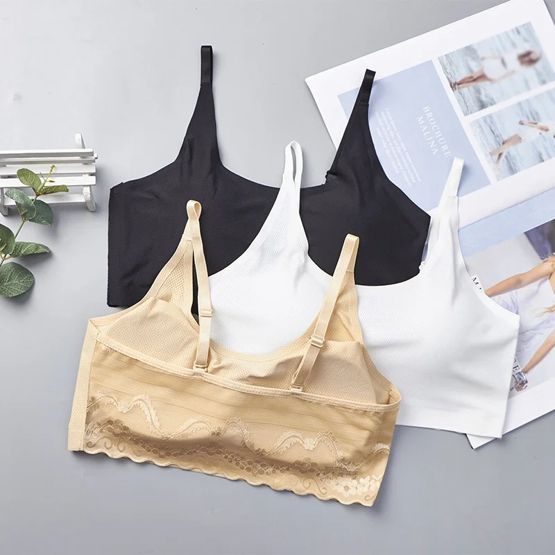 

Sexy Wireless Padded Seamless Bralette Push Up Bra Back Lace Wireless Bras For Women