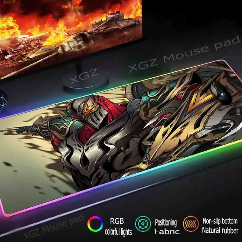 Mairuige Large RGB Gaming Mouse Pad Black LockEdge Anime Cool Warrior Custom Computer Desk Rubber Non-slip 900x400 / 800x300 | Компьютеры