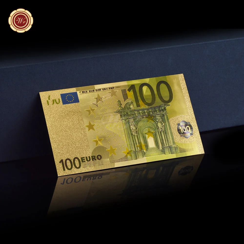 WR цветные евро 500 Поддельные Банкноты серебряная фольга евро банкноты сбор бумажных денег банкноты для сувенира подарок Прямая поставка - Цвет: 100 euro