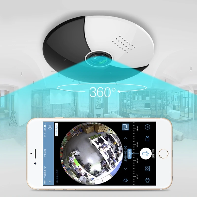 Рыбий глаз Vr 360 градусов панорамная камера Hd 960P беспроводная Wifi ip-камера домашняя система видеонаблюдения камера(вилка стандарта Великобритании