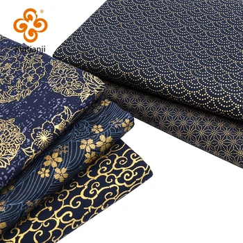 Navy Cotton Fabric By Half Yards Japanese Sewing Fabric For DIY Kimono Handicraft Materials For Children TJ1023 1