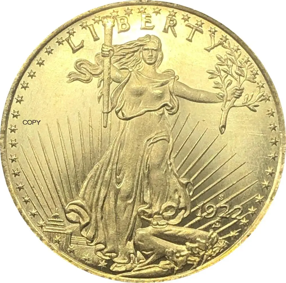 Соединенные Штаты Америки 1922 S Liberty Twenty 20 долларов Saint Gaudens Double Eagle с девизом в Боге