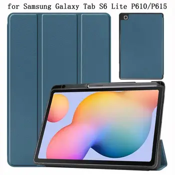 

TPU Pencil Slot Tablet Case for Samsung Galaxy Tab S6 Lite S6lite 10.4 P610 P615 Case PU Leather Stand Cover Protective shell