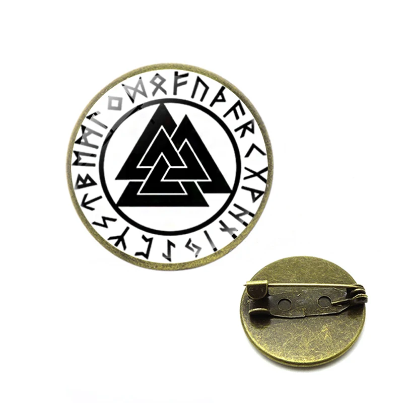 Valknut языческие Броши скандинавский Викинг амулет булавки ретро Треугольник