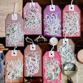 

45 Pcs/Pack Cute Plant Flowers Sticker Kawaii Decorative Adhesive Sticker Diary Scrapbooking Stick Label Stationery
