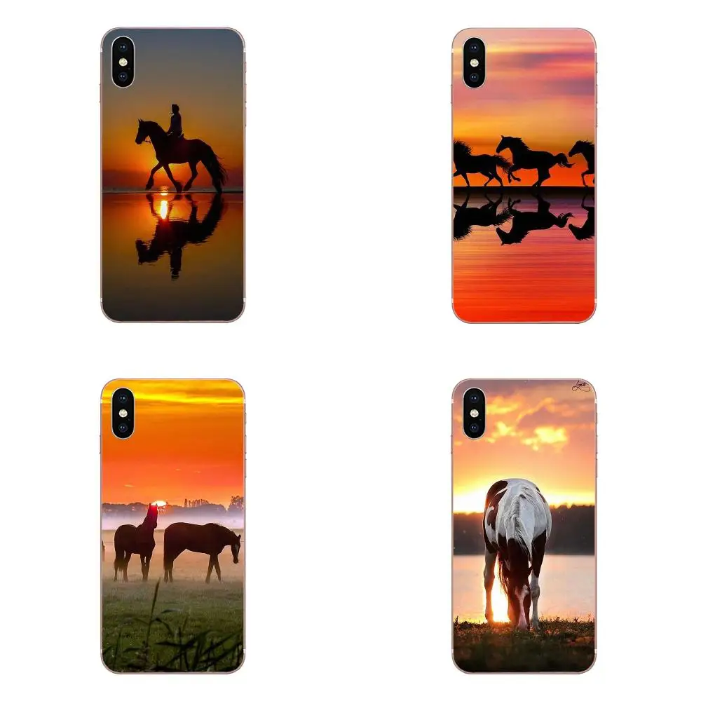 Soft Phone Cover Case Capa For Xiaomi Mi3 Mi4 Mi4C Mi4i Mi5 Mi 5S 5X 6 6X 8 SE Pro Lite A1 Max Mix 2 Note 3 4 Sunset Horse | Мобильные