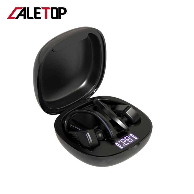 Caletop TWS спортивные наушники беспроводные наушники для бега IPX5 Bluetooth наушники с микрофоном для iphone для Xiaomi гарнитуры - Цвет: Черный
