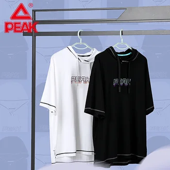 

Peak Hooded Short T male 2020 Summer New Series Running Sports Casual Smiley Solid Color Wild Short Sleeve T-shirt