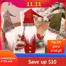 Санта Клаус, крышка для бутылки вина шампанского, рождественские крышки для бутылки, Рождественская шапка для бутылки, Рождественский Декор, regalos navidad# C