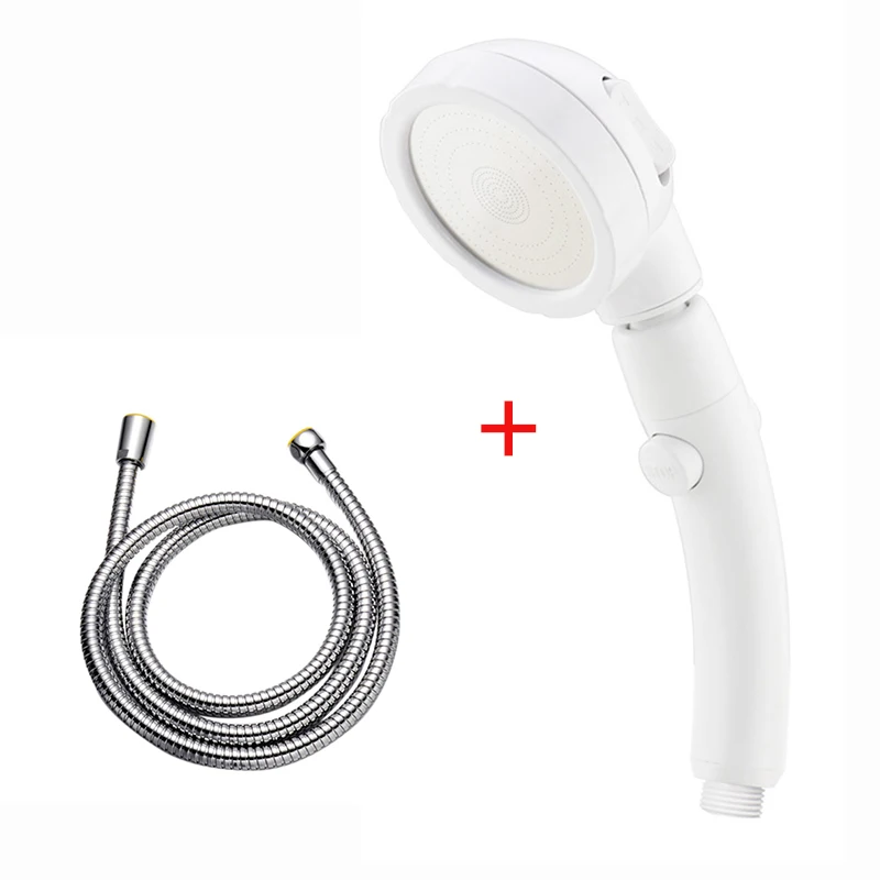 White Shower Set Насадка для душа высокого давления с воздушным впрыском, регулируемая насадка для душа, аксессуары - Цвет: White Shower Set