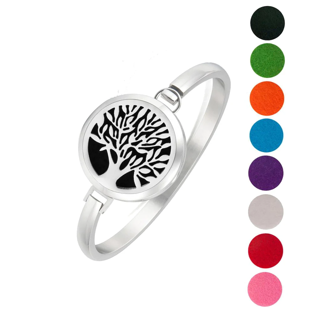 tree of Life1 Серебряный браслет из нержавеющей стали L316, Ароматический диффузор с эфирным маслом, маленькая коробка, браслет для мужчин и женщин, новые ювелирные изделия из Кореи - Окраска металла: tree of Life1
