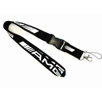 

AMG - Correa para el cuello de coche, color negro, con clip desmontable, de 1 pulgada de ancho, para llaves de coche, tarjetas