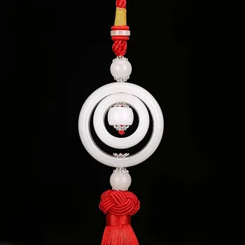 

Jade Safety Buckle Car Rearview Mirror Pendant Male And Female High-end Car Accessories Exquisite Car Interior Decoration Supply
