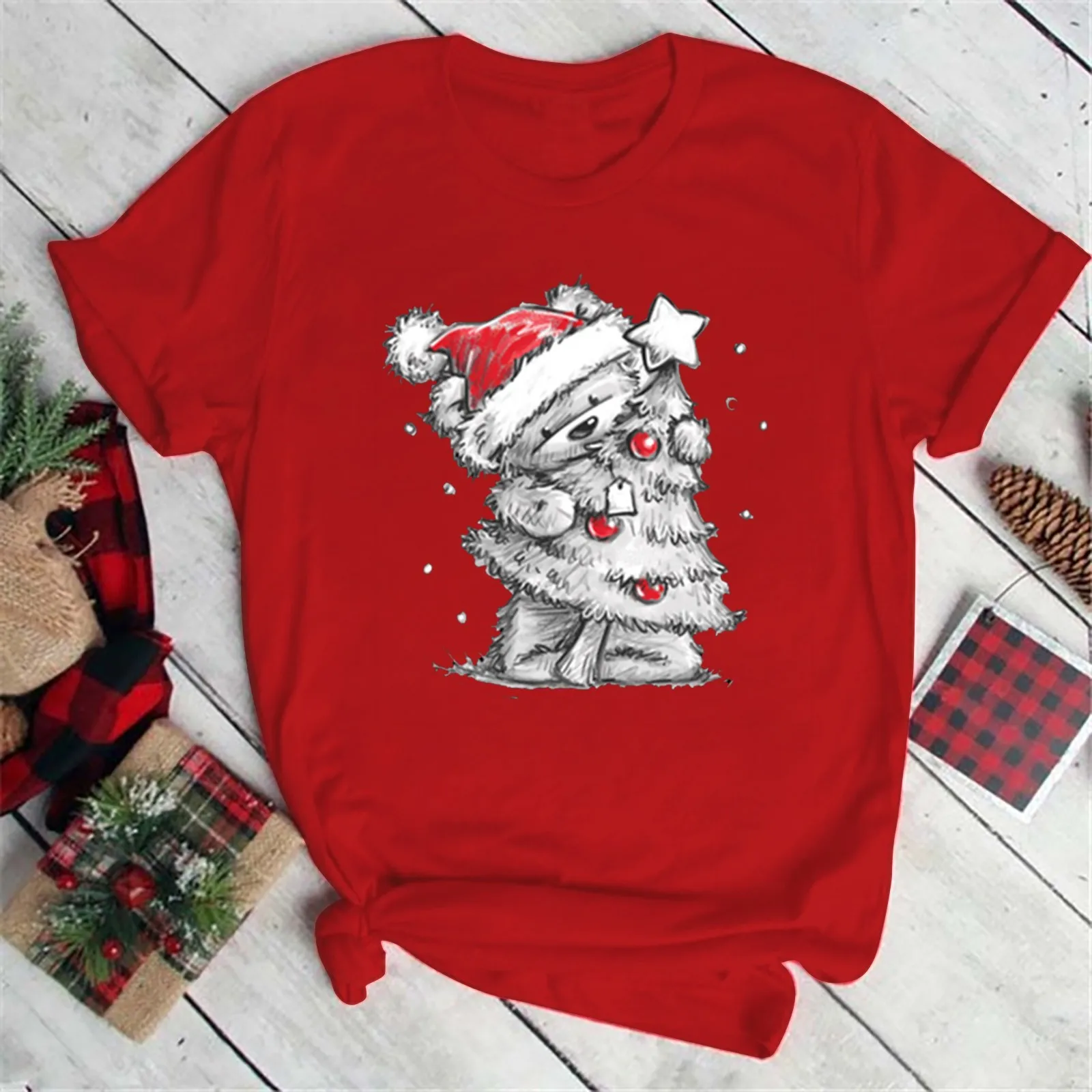 Merry Christmas Printed T shirt Holiday 