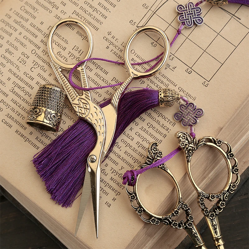 SHWAKK Embroidery Scissors Stainless Steel Sharp Stork Scissors for Sewing Crafting Art Work Threading Needlework DIY Tools