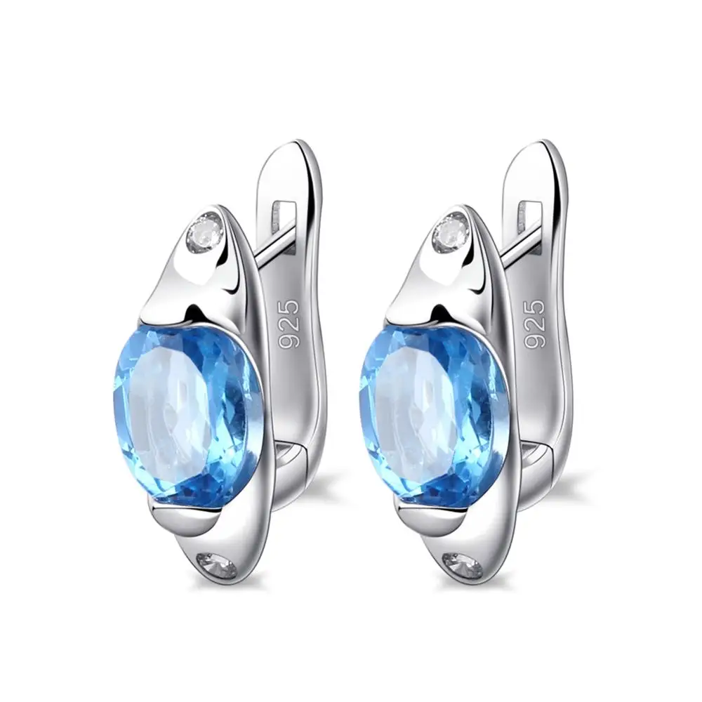 

Gem's Ballet 3.15Ct Natural Swiss Blue Topaz Gemstone Stud Earings 925 Sterling Silver Earrings For Women Fine Jewelry