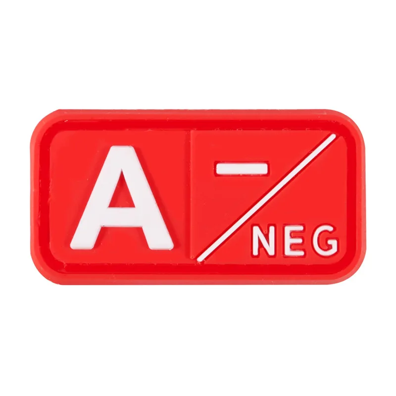 3D ПВХ A+ B+ AB+ O+ Положительный POS A-B-AB-O-отрицательный NEG Тип крови группа патч для одежды Военный резиновый нагрудный знак крючок и петля - Цвет: 10