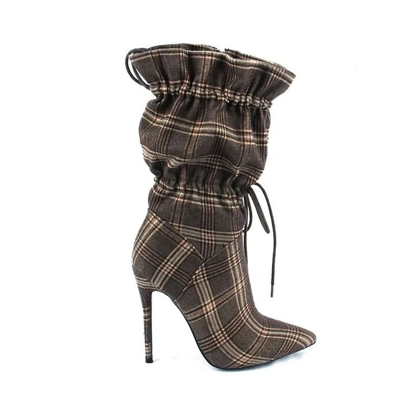 MORAZORA Newest sexy stiletto high heel shoes women ankle boots Camouflage pointed toe autumn winter boots woman party shoes
