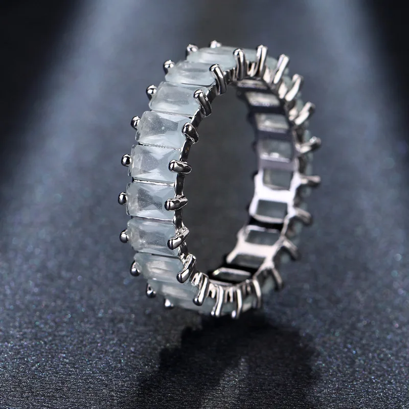 Роскошный Кристалл от Swarovskis ювелирное разноцветное кольцо набор с кубическим cz Кольцо уникальной формы подходит для женщин помолвка - Цвет камня: A