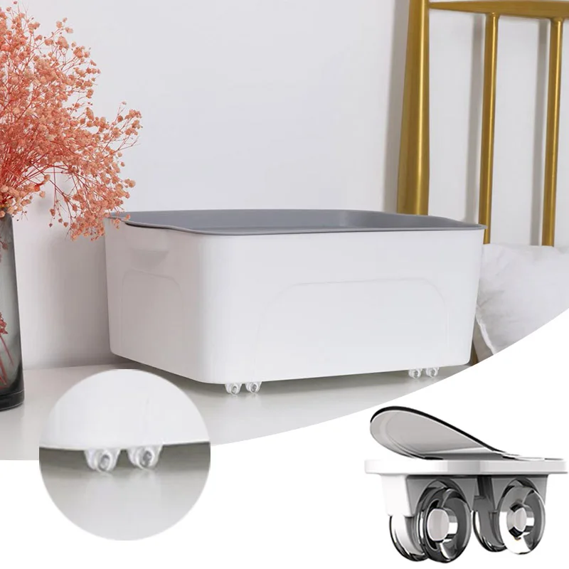 

New Design 8pcs Self-adhesive Storage Box Casters Pulley Roller for Trash Can Pulley Adhesive Paste Pully Noiseless Box Wheels