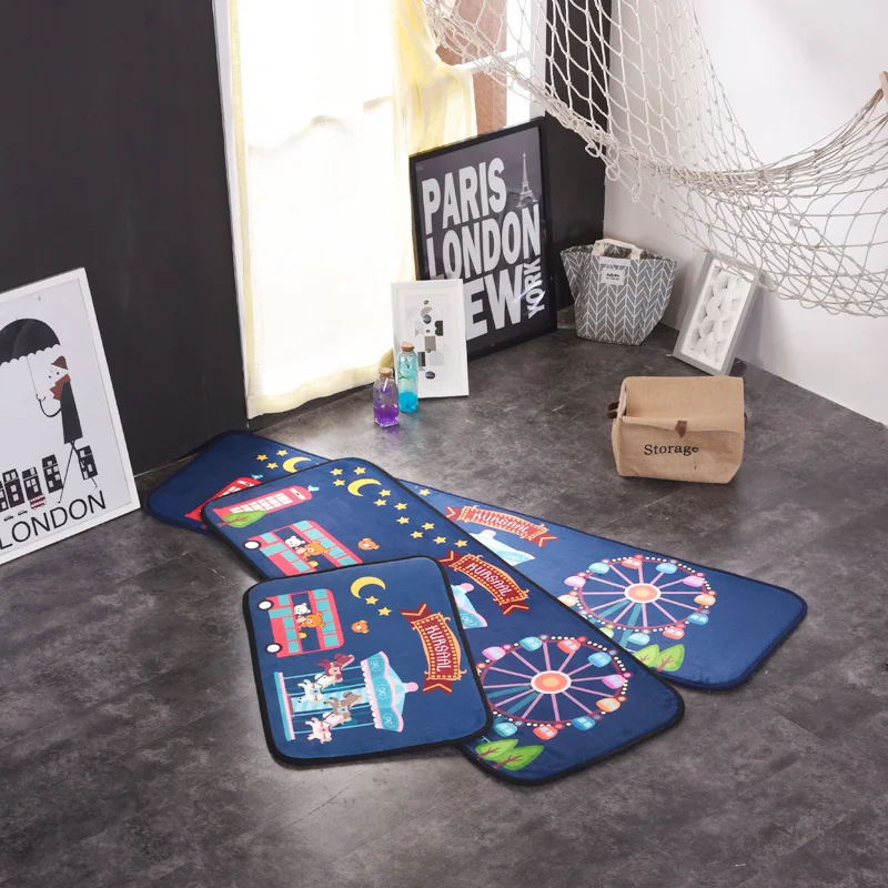 

Carpet Living Room Floor Mat Coffee Table Mat Bedroom Blanket Bed Rug Floor Mat Door Cushion Anti-slip Soft Folding Washable
