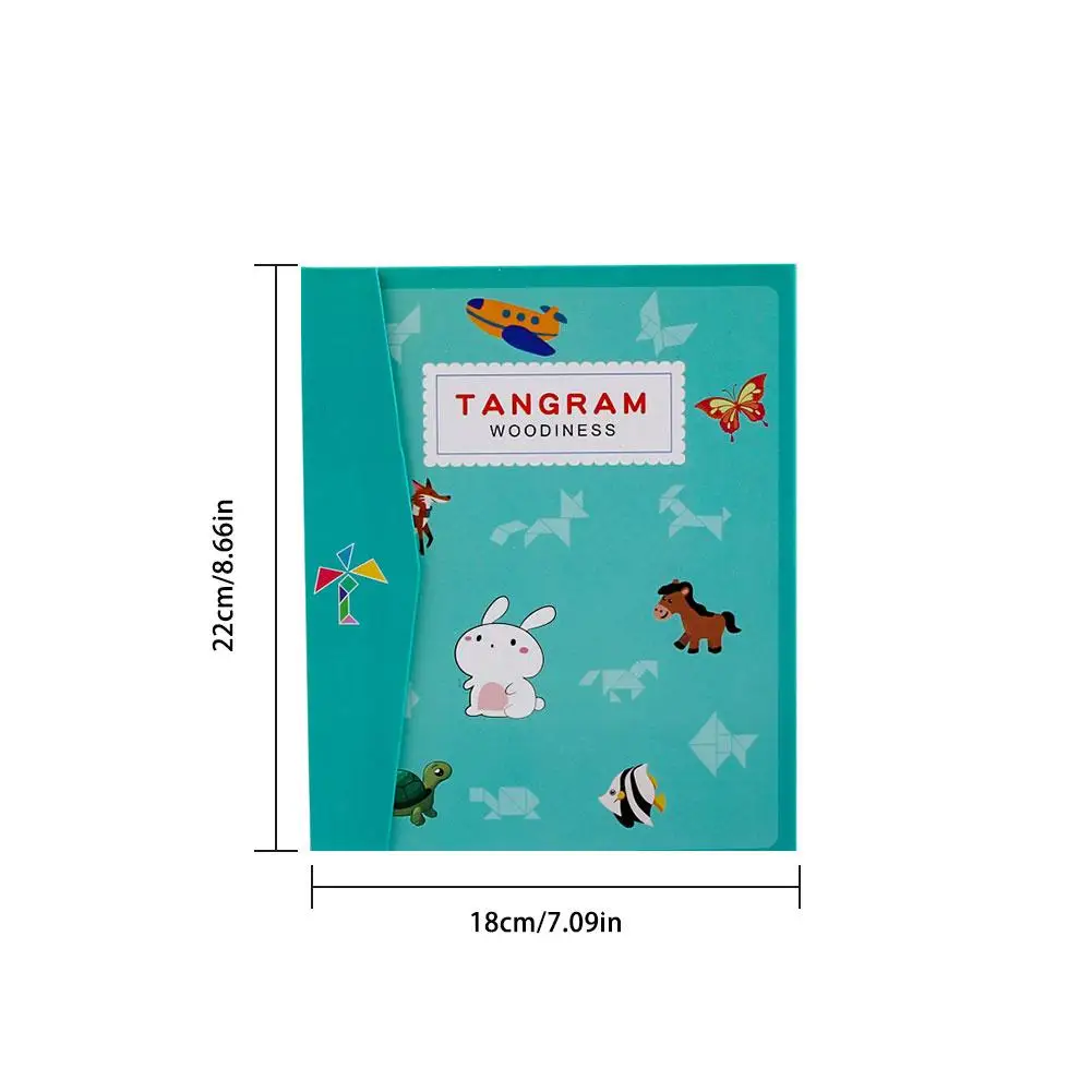 Красочные деревянные Tangram игра-головоломка игрушки с магнитной доской и справочной книгой детская интеллектуальная развивающая детская игрушка