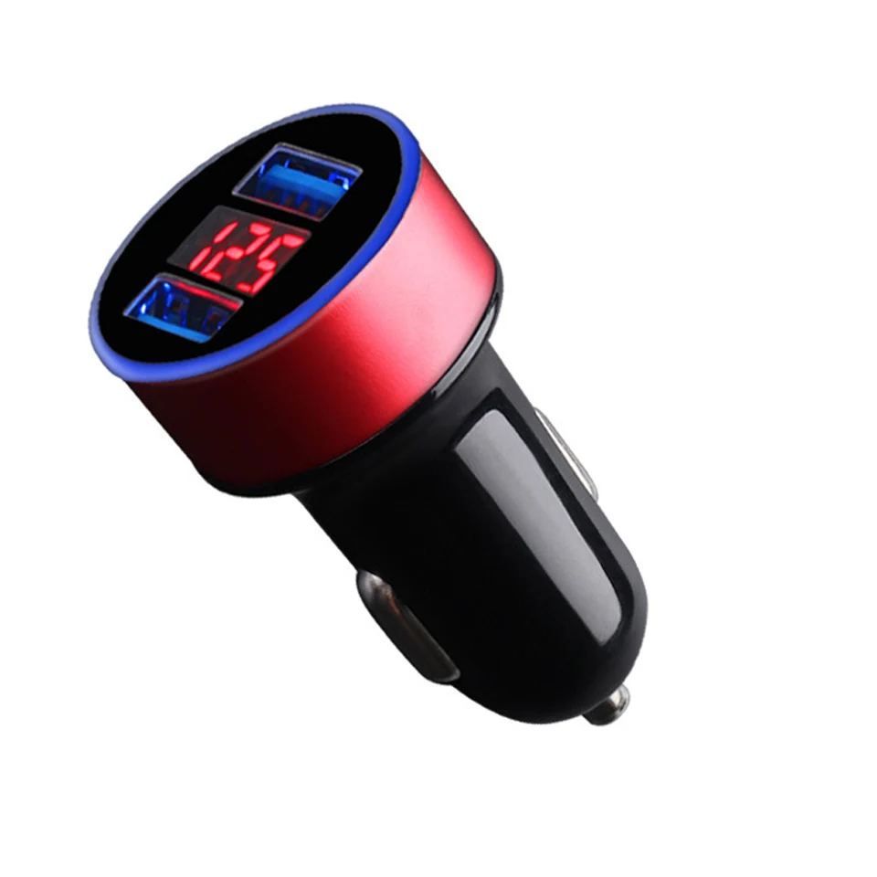 5V 3.1A автомобильное зарядное устройство Быстрая зарядка двойной USB подходит для всех мобильных телефонов и автомобилей адаптер питания для автотранспортного средства розетка телефон USB зарядное устройство - Название цвета: Красный