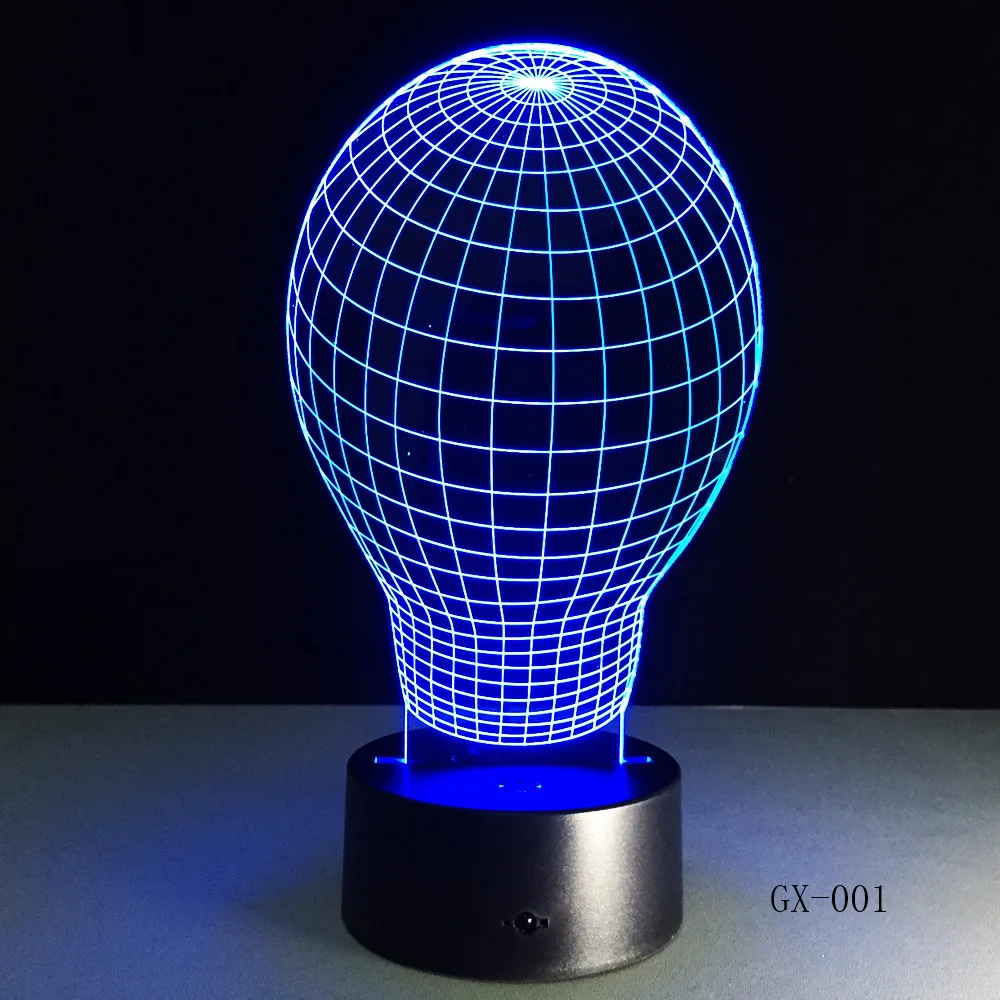 Абстрактная лампочка 3d яркая стерео акриловая лампа USB 3D настольная лампа GX-0019