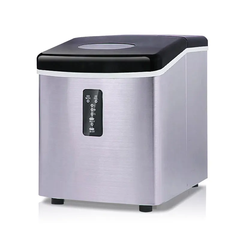 

Mini 15kg domestic and commercial ice maker 9 ice grid anti fingerprint stainless steel ice cream machine