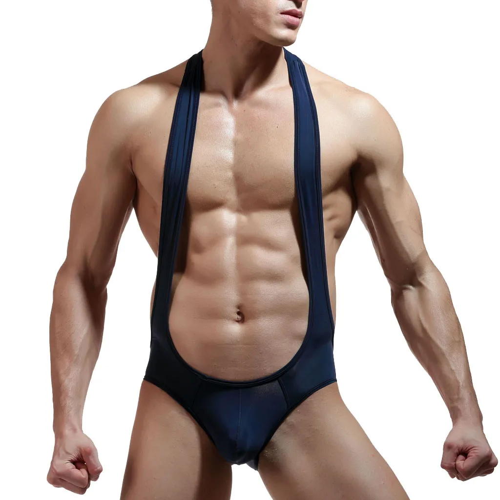 

Men's Sexy Underpants Briefs Jockstrap Pure Color Sling Patchwork Luxury underpants Ice-silk Gay Underwear ropa interior hombre