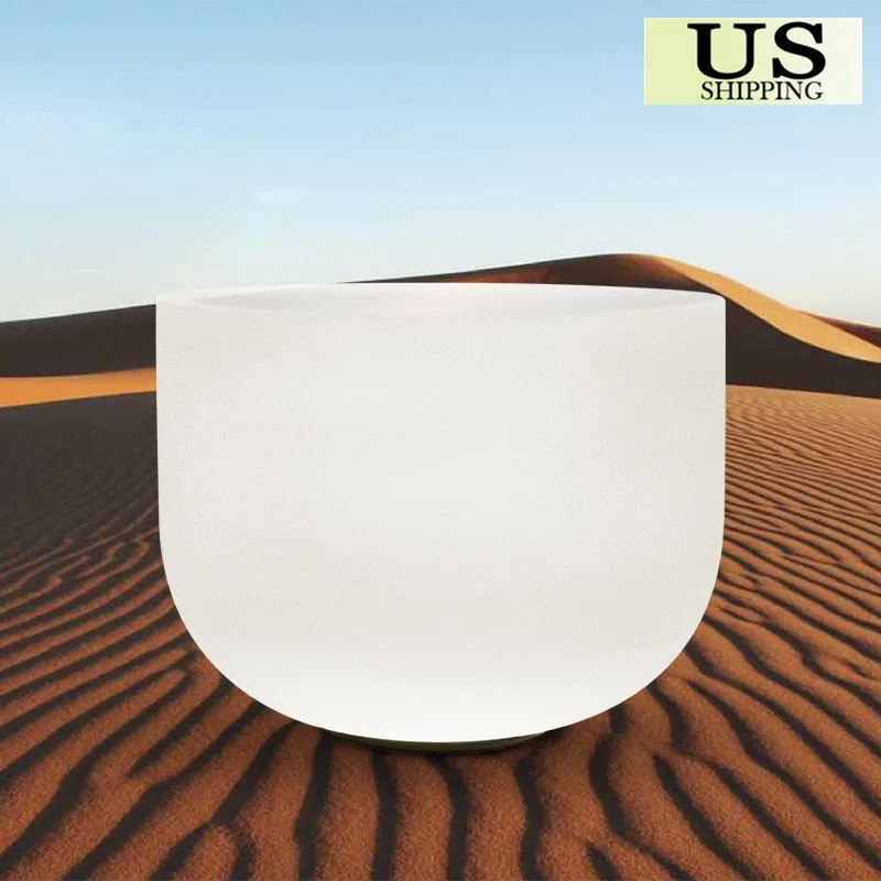 

TOPFUND A# Note Pineal Chakra Frosted Quartz Crystal Singing Bowl 8