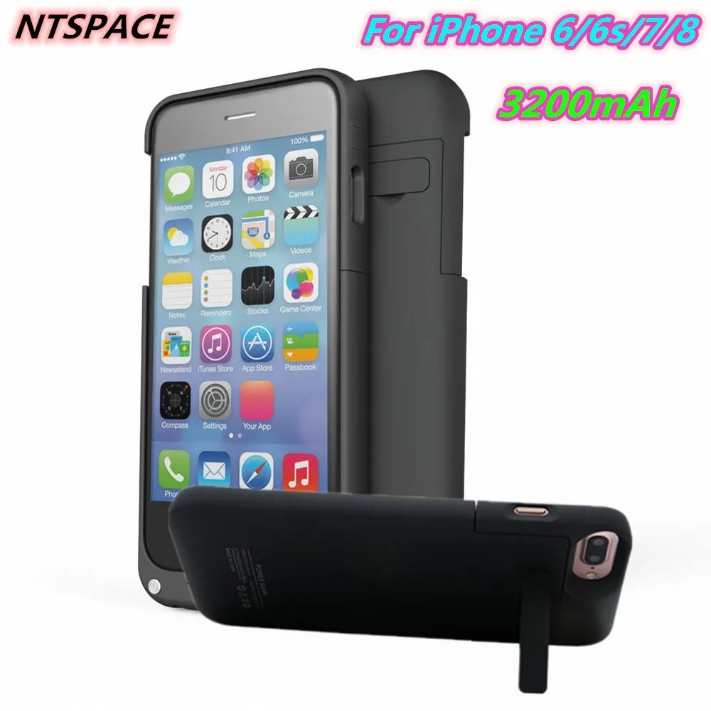 Расширенный телефон батарея мощность Чехол 3200 мАч Power Bank чехол для iPhone 8 7 6s 6