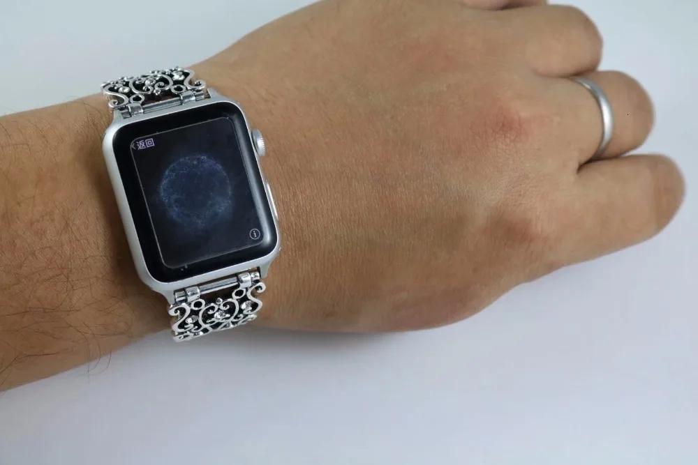 Винтаж Сеть ювелирных браслет ремешок для apple watch series 3 2 1 ремешок для iwatch 38 мм 42 мм Ретро регулируемая наручные металлическая застежка