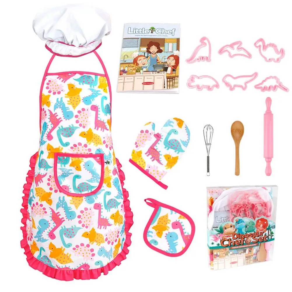 Little Chef Kids Cooking & Baking Set, 14 Piece Cooking Set with Real  Kitchen Tools & Kids Apron, Baking Gift for Girls, - AliExpress