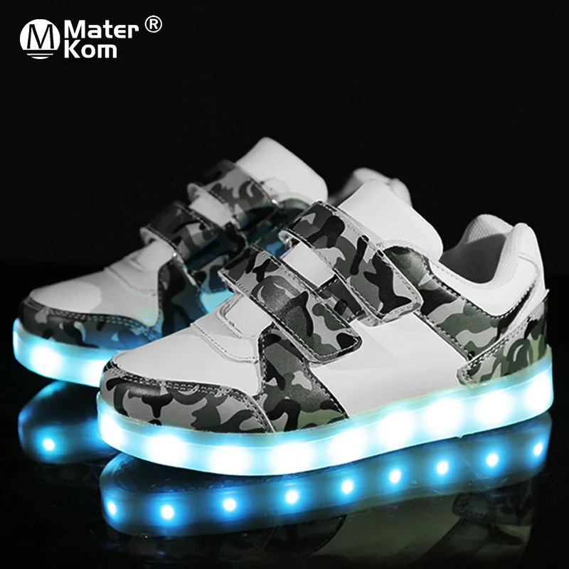

Size 25-37 USB Charging Children Boys Shoes with Sole Enfant Led Light Glowing Luminous Sneakers for Girls Shoes Kids Led Shoes