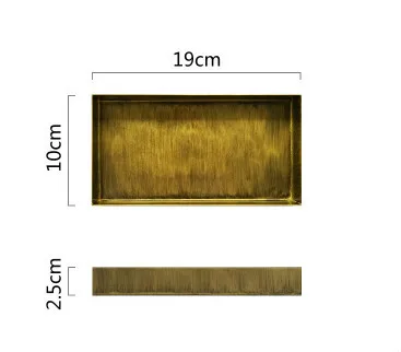 Gold Storage Trays Nordic Metal Food Fruit Plate Desktop Makeup Organizer Jewelry Dish Vintage Home Decor Party Decoration Tray - Цвет: S-rectangle