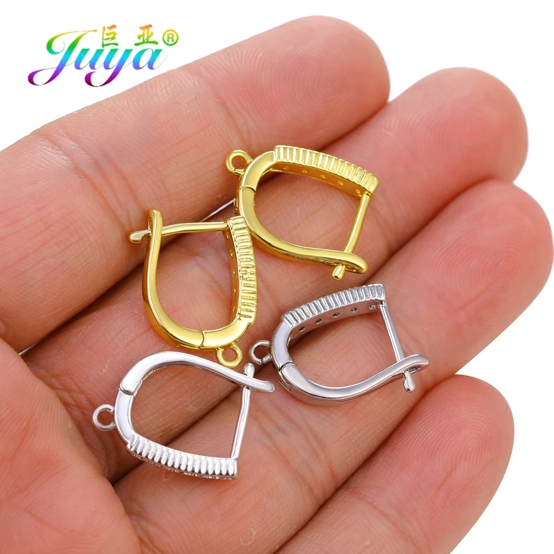 Juya 8 Teile/los Großhandel Gold Silber Überzogene DIY Ohrring Haken Zubehör Für Handarbeiten Baumeln Ohr Draht Schmuck Machen Liefert – Detail 20
