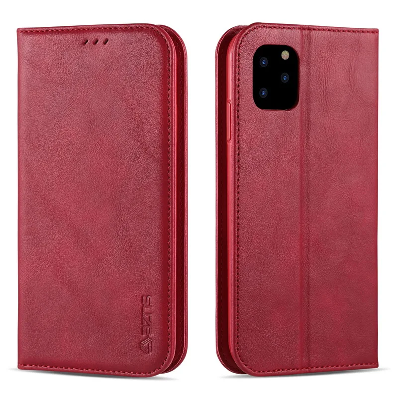 Чехол для телефона iPhone 11 Pro XR X XS Max, роскошный Магнитный кожаный держатель для карт, флип-бумажник, чехол для iPhone 8 7 6 6s s Plus - Цвет: Красный