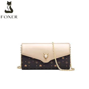 

FOXER women's bag 2020 new fashion printing one-shoulder messenger bag trendy hit color wild chain envelope bag