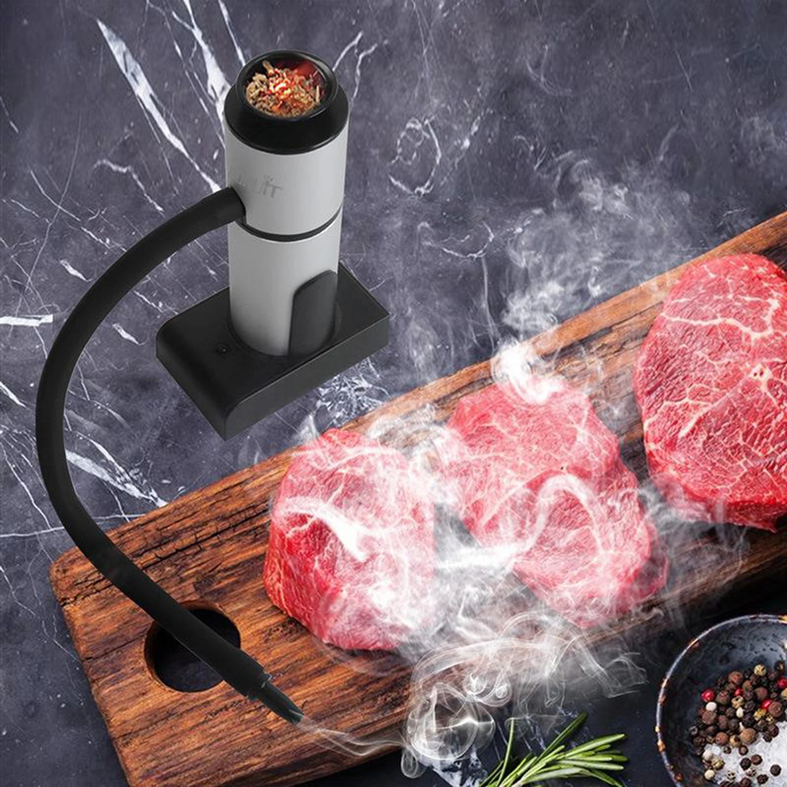 Smoking Gun Wood Chips Smoke Infuser Food Smoker Kit Home Kitchen Cooking