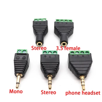 

1pcs 3.5mm stereo Adapter 3.5 audio mono plug to screw terminal Audio Mono Plug Audio Connector screw connector